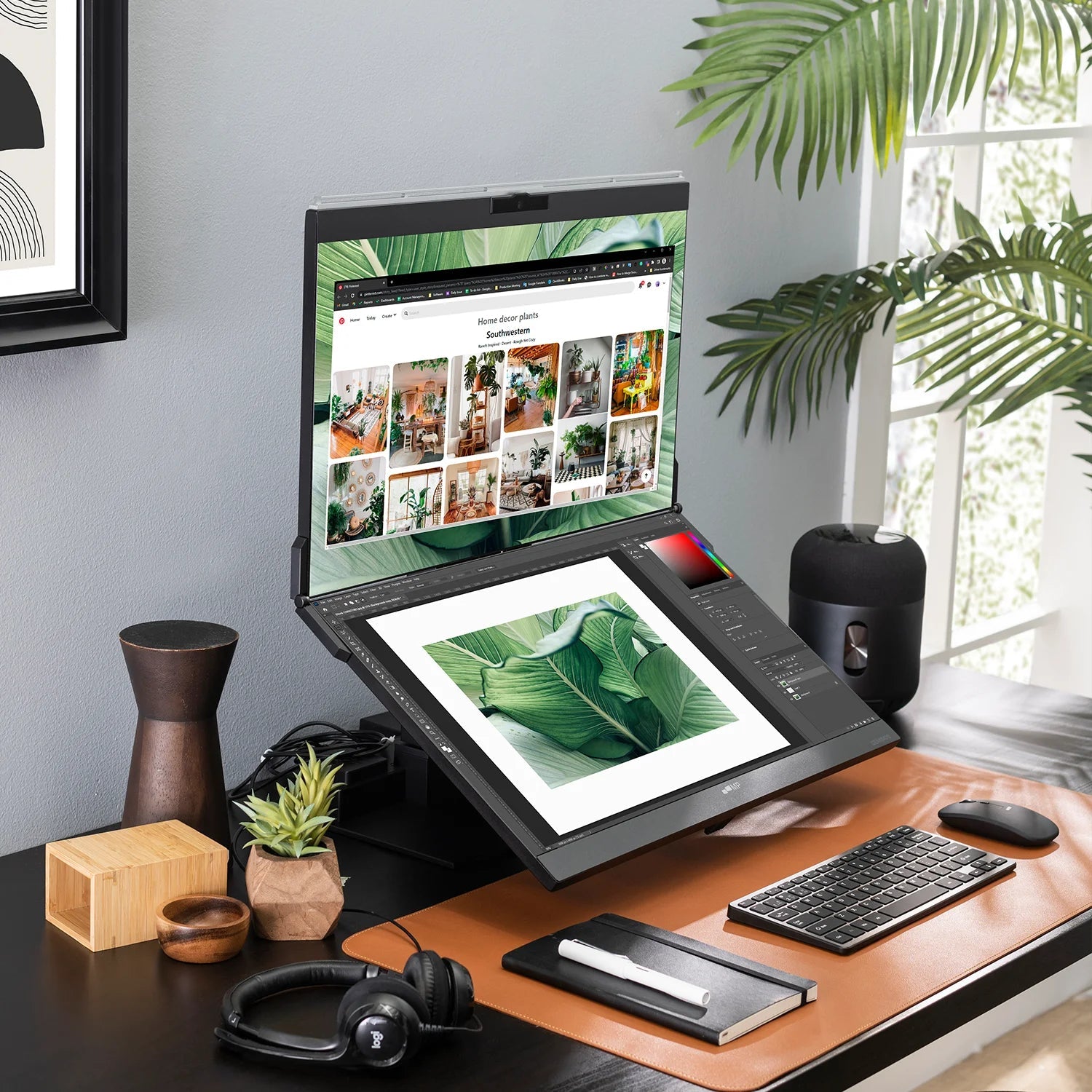 Geminos Dual Stacked Monitor Setup