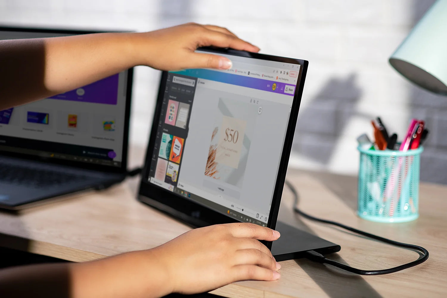 Glance Portable Monitor for Laptop Adjustable Viewing Angle