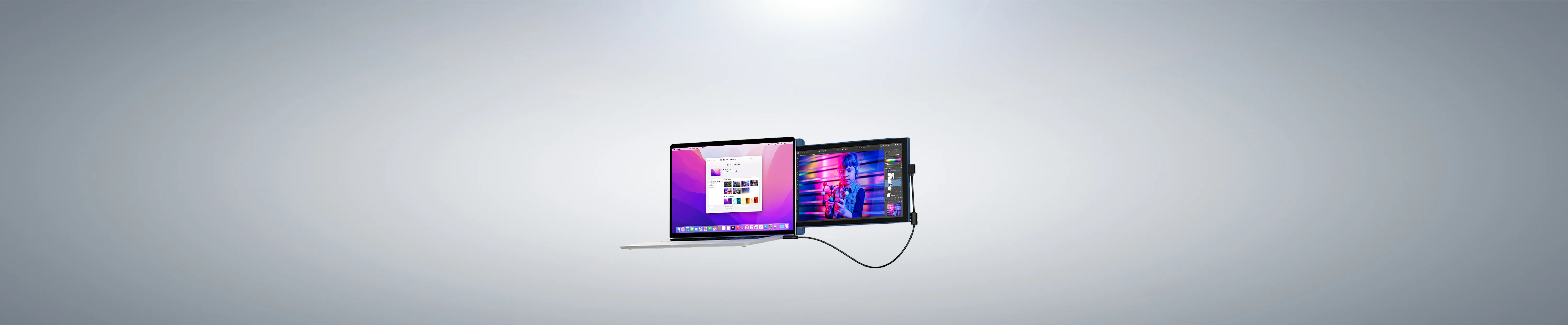 Portable dual monitor extender for laptop