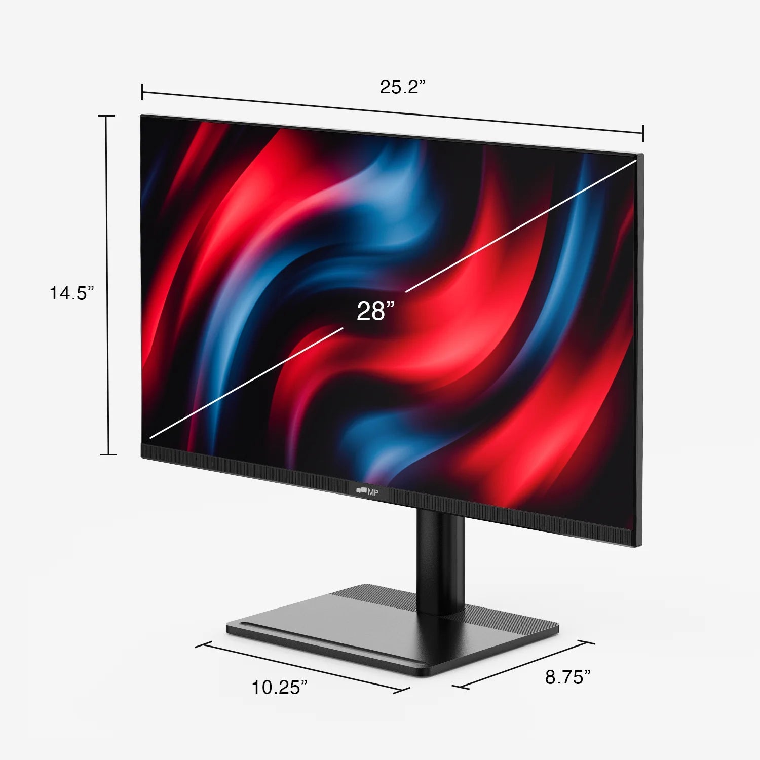 Size of MP 4k monitor