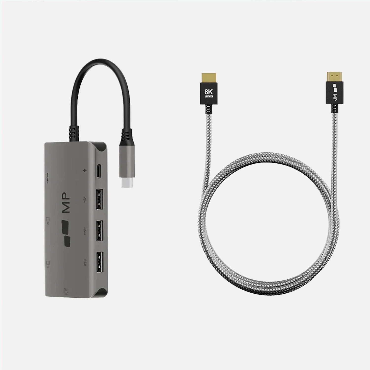 8 in 1 hub + 8K HDMI Cable Bundle