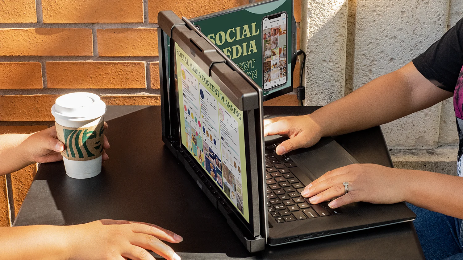 portable Monitor with laptop for anywhere work takes you.