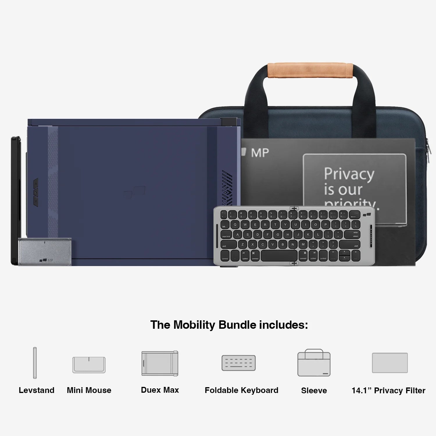 Duex Max Portable Dual Screen for Laptop Mobility Bundle