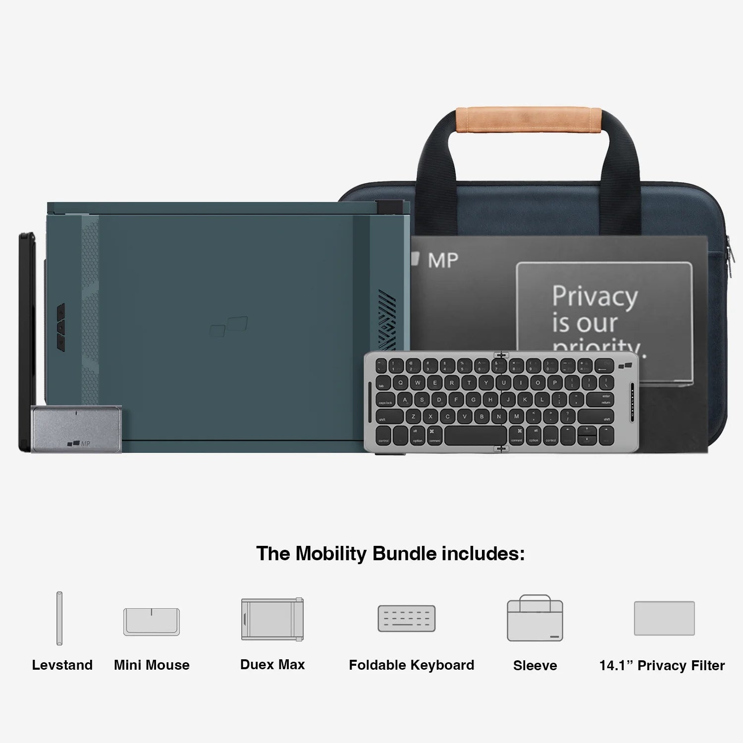 Set Sail Blue Duex Max Portable Dual Monitor for Laptop Mobility Bundle