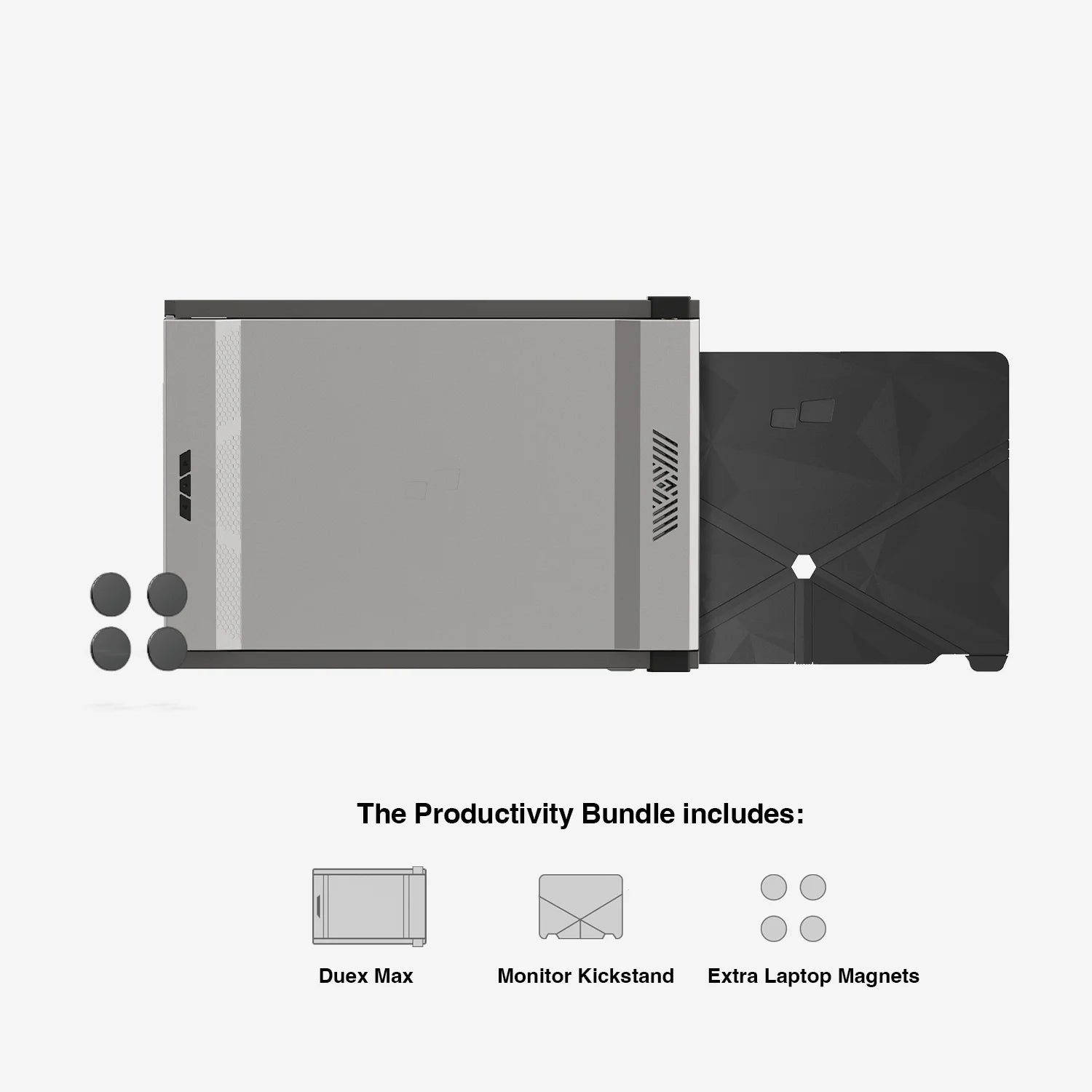 Gunmetal Grey Duex Max Portable Dual Screen for Laptop Productivity Bundle