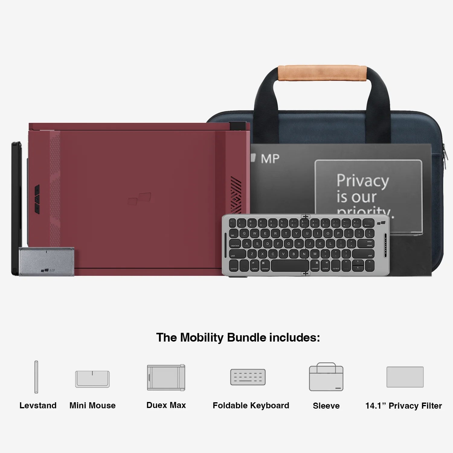 Rio Rouge Duex Max Portable Dual Screen for Laptop Mobility Bundle