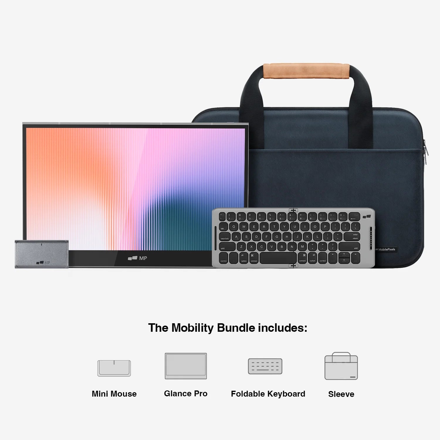 Glance Pro OLED portable touch screen monitor for Laptop Mobility Bundle