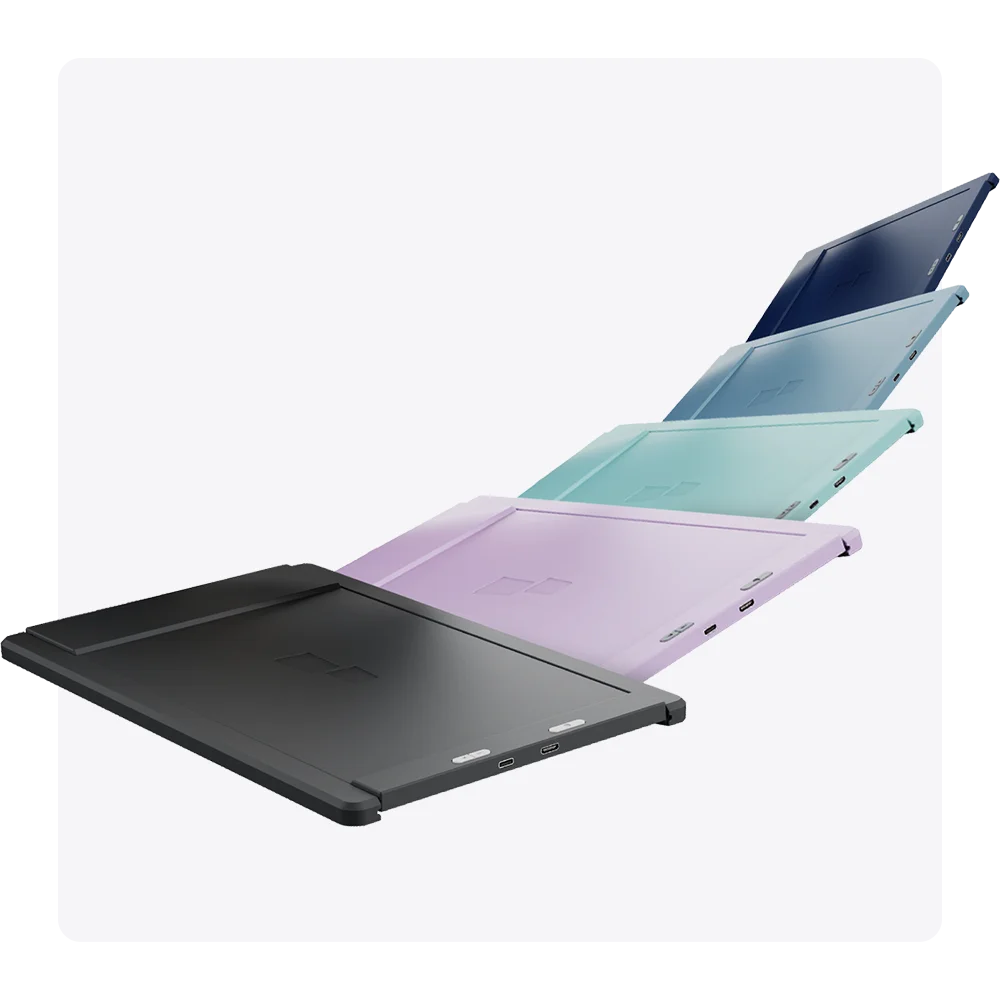 Four colors of Duex Lite external monitor for laptop
