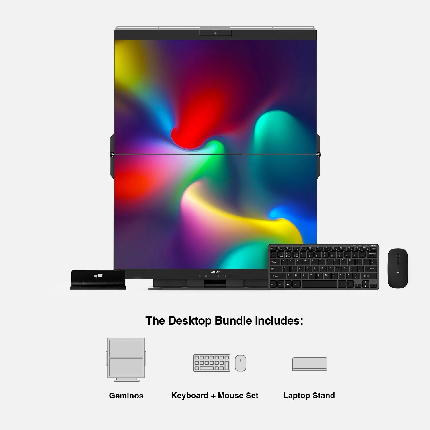 Geminos Dual Stacked Monitor Desktop Bundle